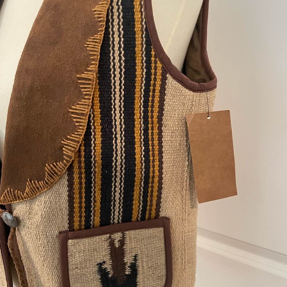 RRL Ralph Lauren Woven Vest with Bird Design - Picture 6 of 13